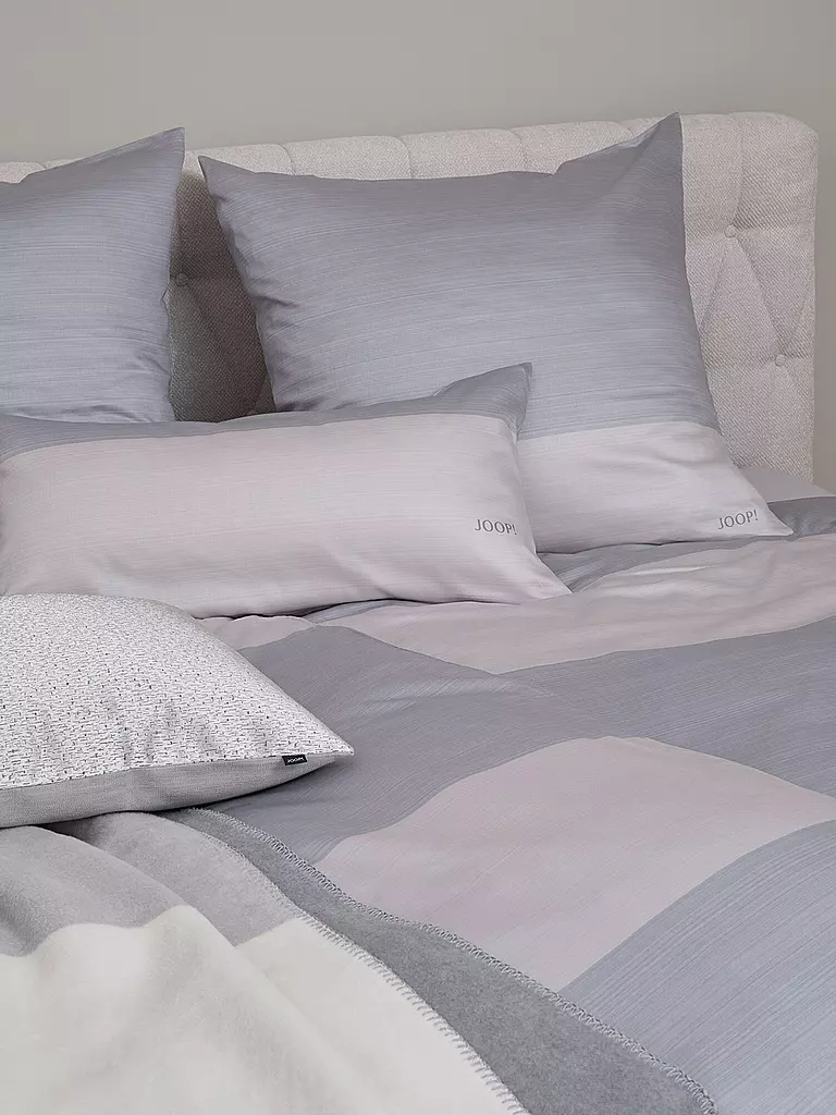 JOOP | Linge de lit en satin SPLIT 70x90cm / 140x200cm Stone | Gris clair
