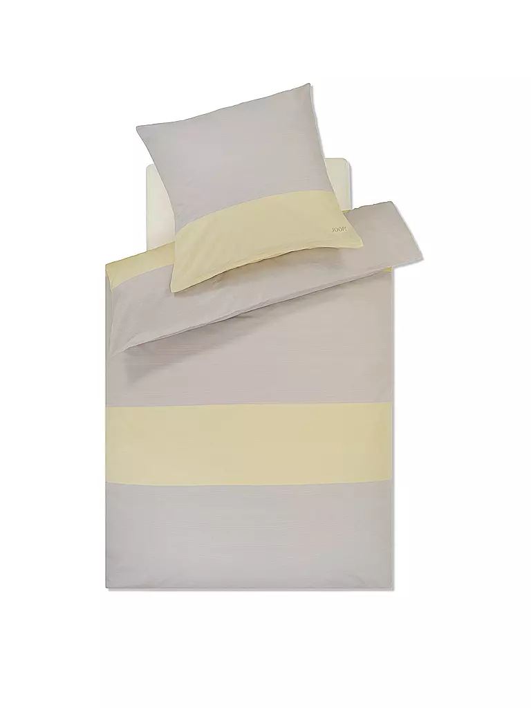 JOOP | Linge de lit en satin SPLIT 70x90cm / 140x220cm Vanille | Crème