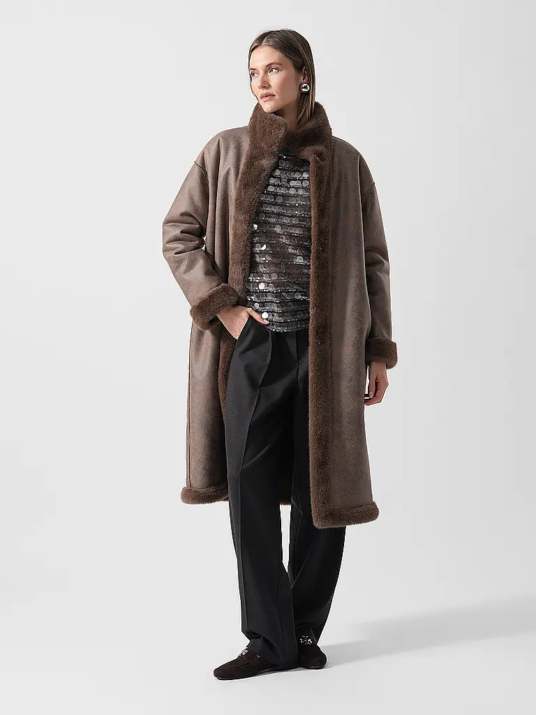 JOOP | Nom du produit : Manteau aspect fourrure CIM | Marron