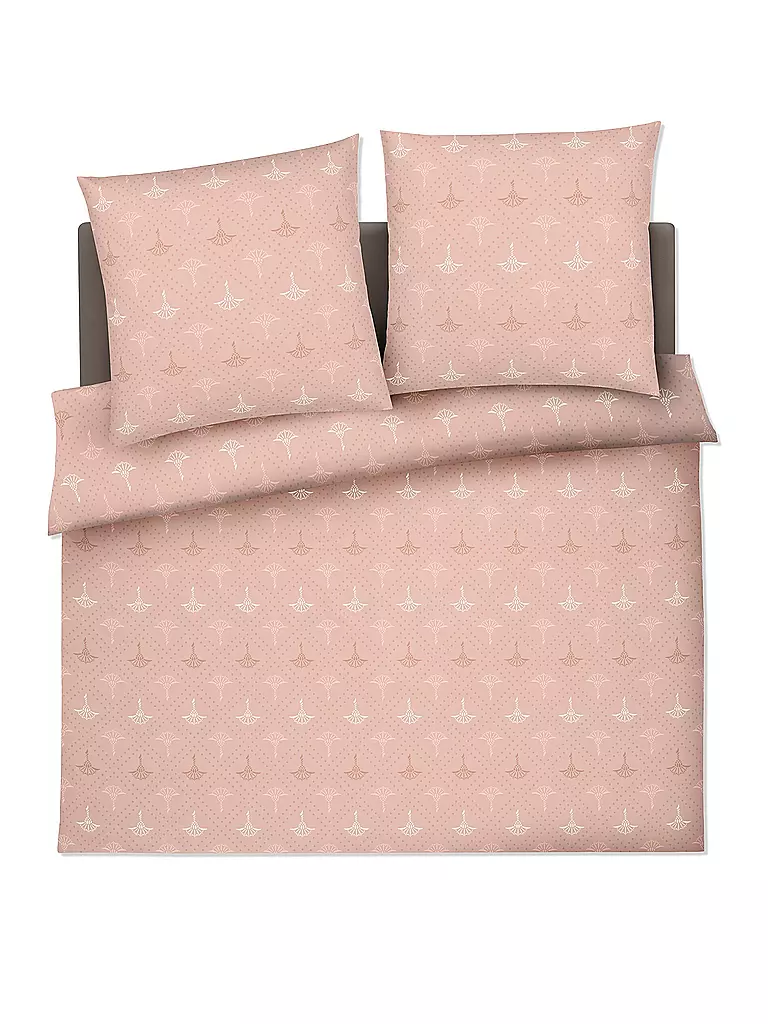 JOOP | Parure de lit en satin CORNFLOWER CHARM 2x 70x90cm/200x200cm Nude | Beige