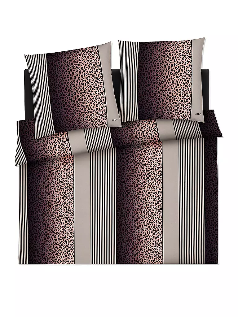 JOOP | Parure de lit en satin LEO 2x 70x90cm / 200x200cm Stone | Gris
