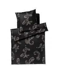 JOOP | Linge de lit en satin PAISLEY 70x90cm/140x200cm Crème | Noir