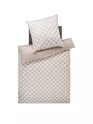 JOOP | Satin Bettwäsche 70x90cm/140x200cm CORNFLOWER DOUBLE Beige | Beige