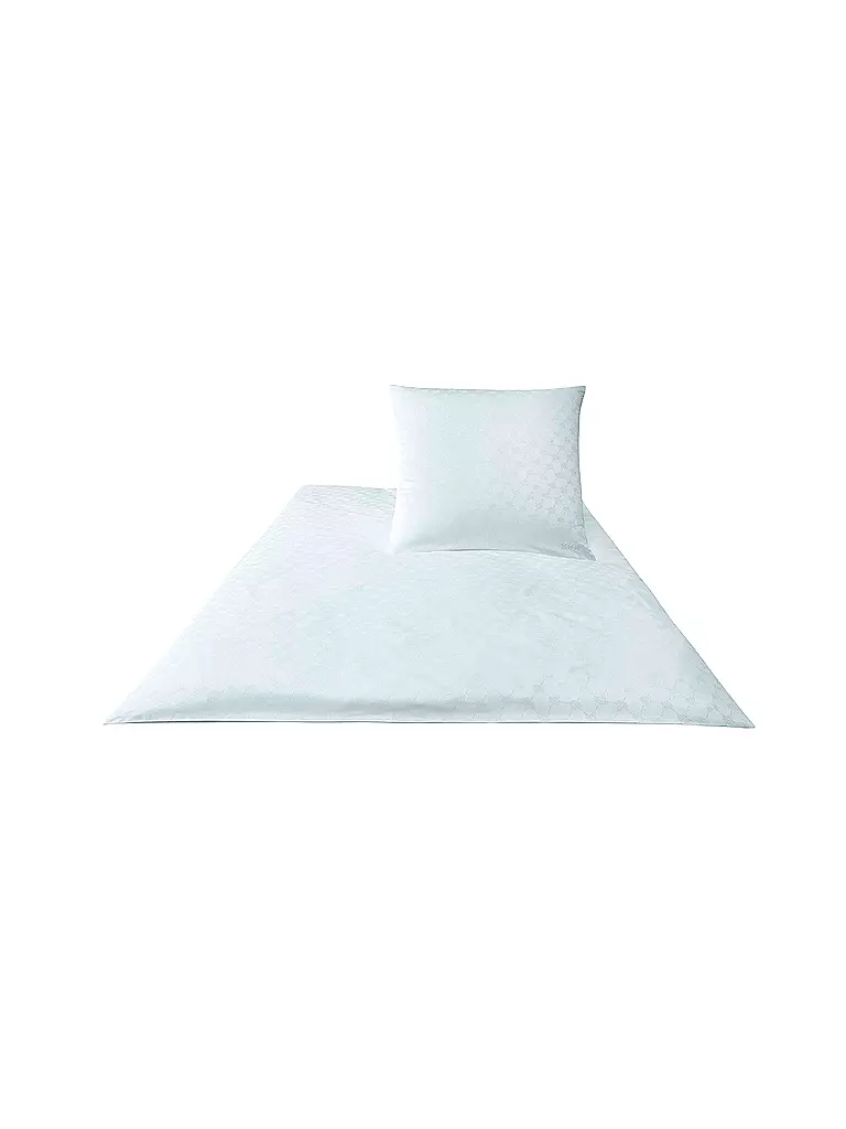 JOOP | Satin Bettwäsche Cornflower 2x 70x90cm/200x200cm Blanc | Blanc
