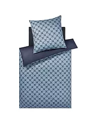 JOOP | Satin Bettwäsche 70x90cm/140x200cm CORNFLOWER DOUBLE Beige | Bleu foncé