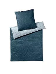 JOOP | Satin Bettwäsche CORNFLOWER GLAM 70x90cm/140x200cm Nature | Bleu foncé
