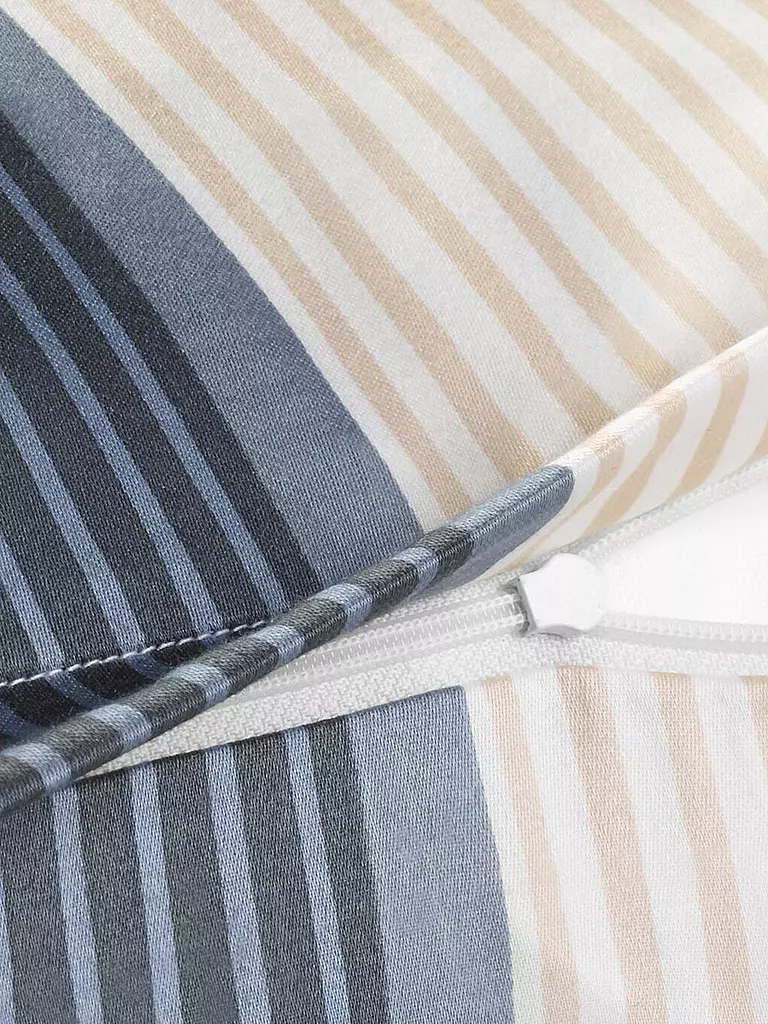 JOOP | Satin Bettwäsche Cornflower Stripes 70x90cm / 140x220cm Deep Coal | Gris