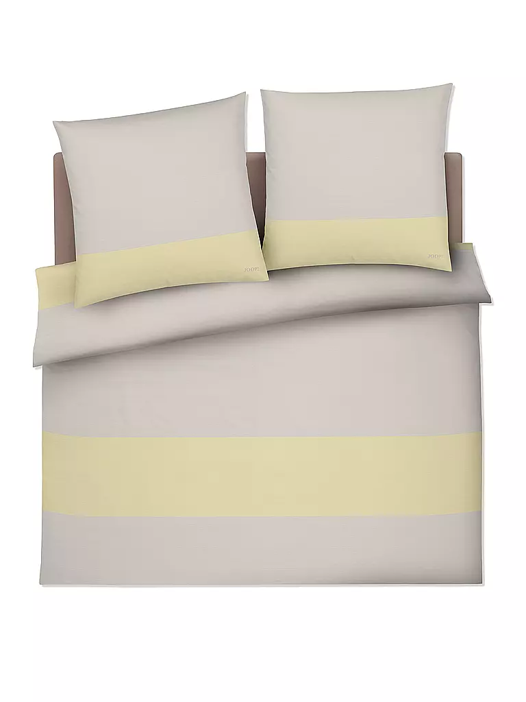 JOOP | Satin Bettwäsche SPLIT 2x 70x90cm / 200x200cm Vanille | Crème
