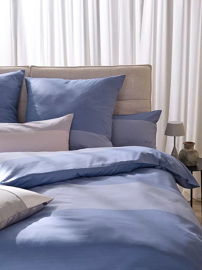JOOP | Satin Bettwäsche SPLIT 70x90cm / 140x200cm Ocean  | Bleu clair