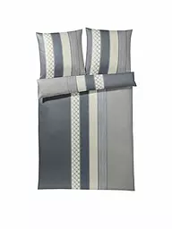 JOOP | Satin-Bettwäsche "Cornflower Stripe" 70x90cm / 140x200cm (Deep Stone) | Gris