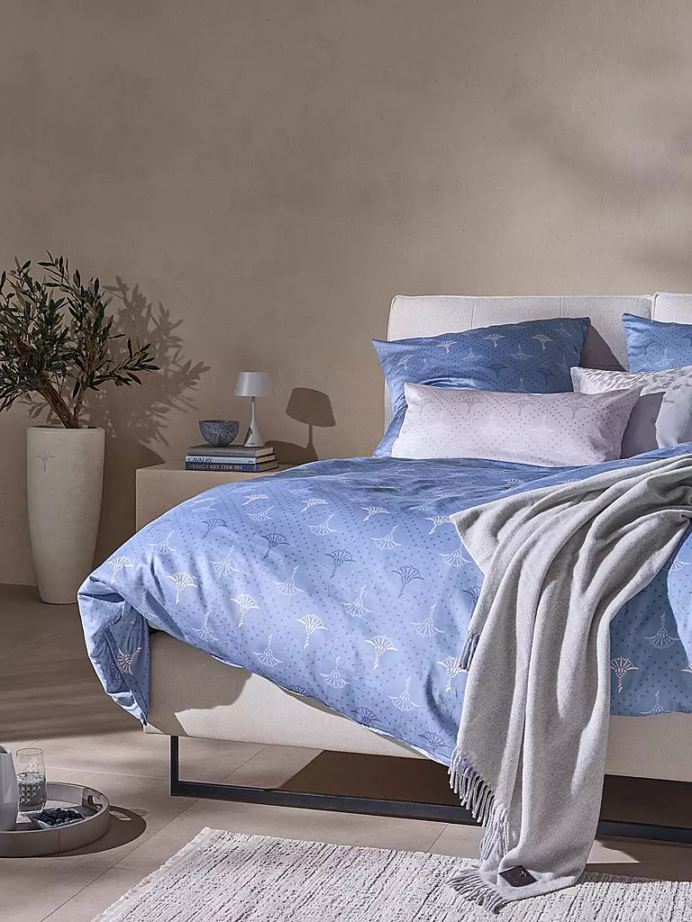 JOOP | Satin-Bettwäsche CORNFLOWER CHARM 70x90 / 140x220cm Ocean | Bleu clair
