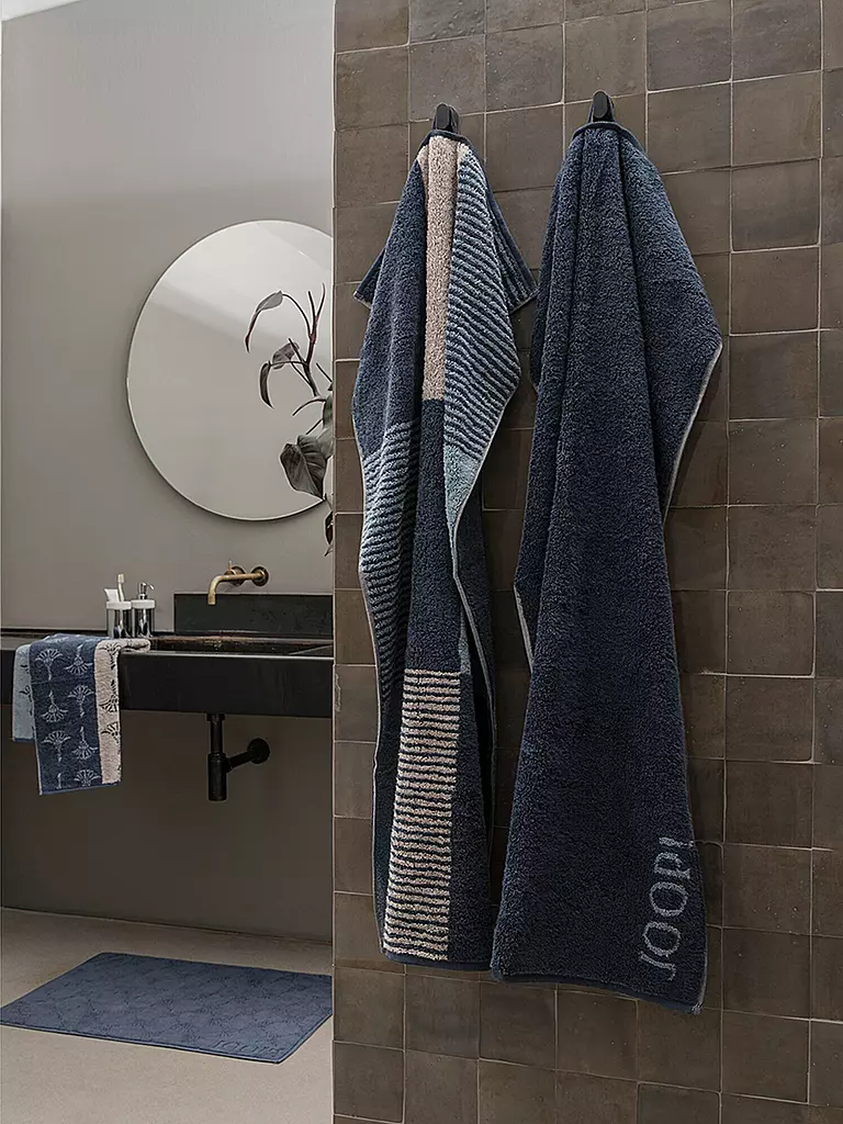 JOOP | Serviette 50x100cm DIVIDED SQUARES Aqua | dunkelblau