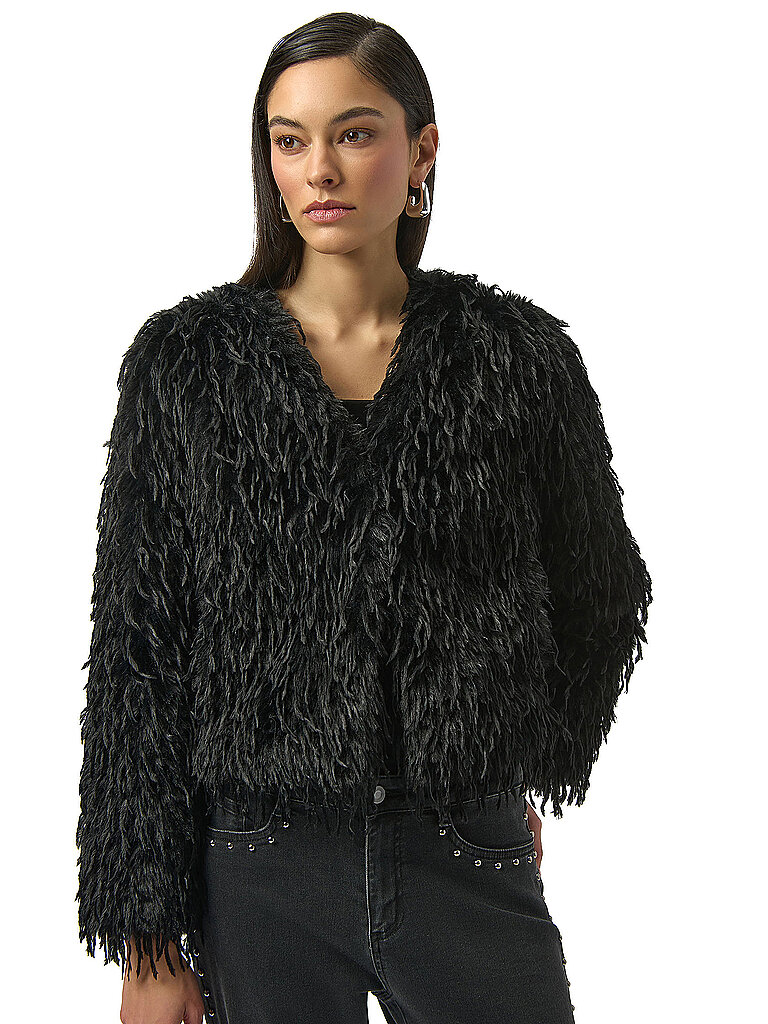 Veste aspect fourrure noir S
