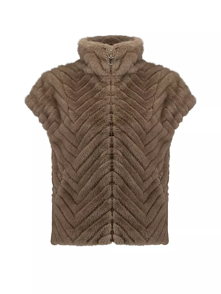 JOSEPH RIBKOFF | Gilet aspect fourrure | camel