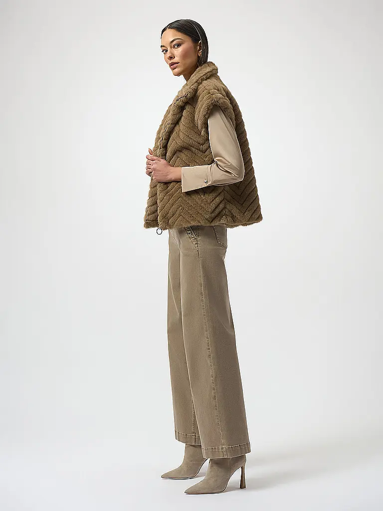 JOSEPH RIBKOFF | Gilet aspect fourrure | camel