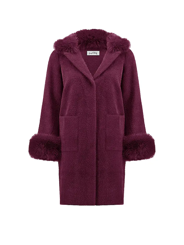 JOSEPH RIBKOFF | Manteau en fausse fourrure | dunkelrot