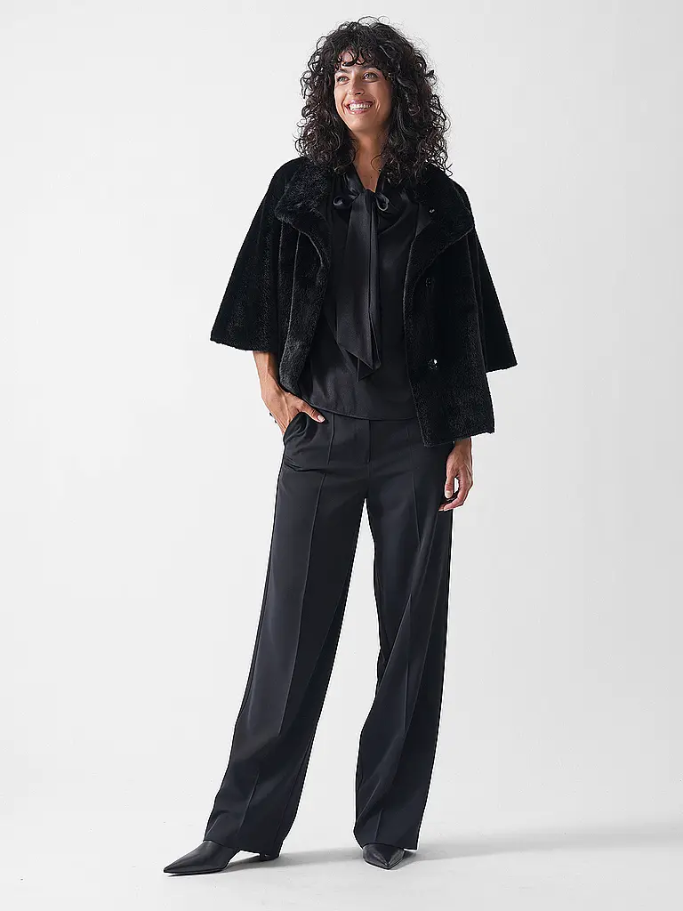 JOSEPH RIBKOFF | Veste aspect fourrure | schwarz