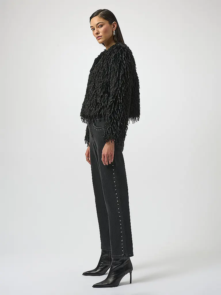 JOSEPH RIBKOFF | Veste aspect fourrure | Noir