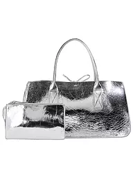 JULIA SKERGETH | Ledertasche - Shopper Large | Argent