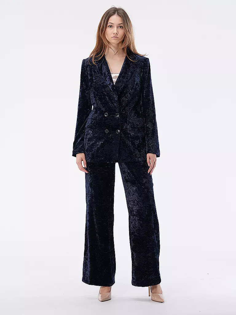 JUNE FRIDAYS | Pantalon en velours coupe ample | Bleu foncé