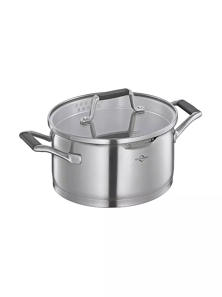 KÜCHENPROFI | Faitout 20cm/3l BOLOGNA Inox /Noir | Argent