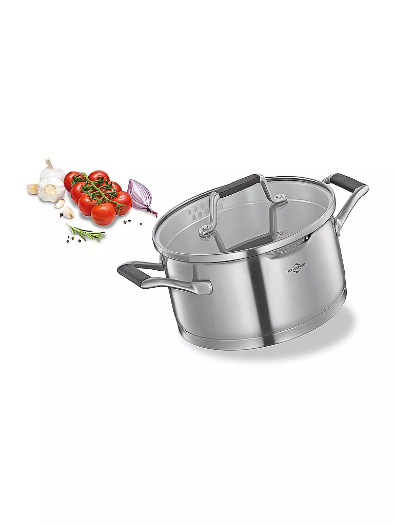 KÜCHENPROFI | Faitout 20cm/3l BOLOGNA Inox /Noir | Argent