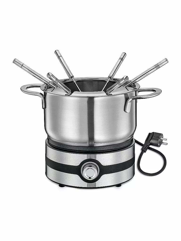 KÜCHENPROFI | Set à fondue BASEL électrique en acier inoxydable | Argent