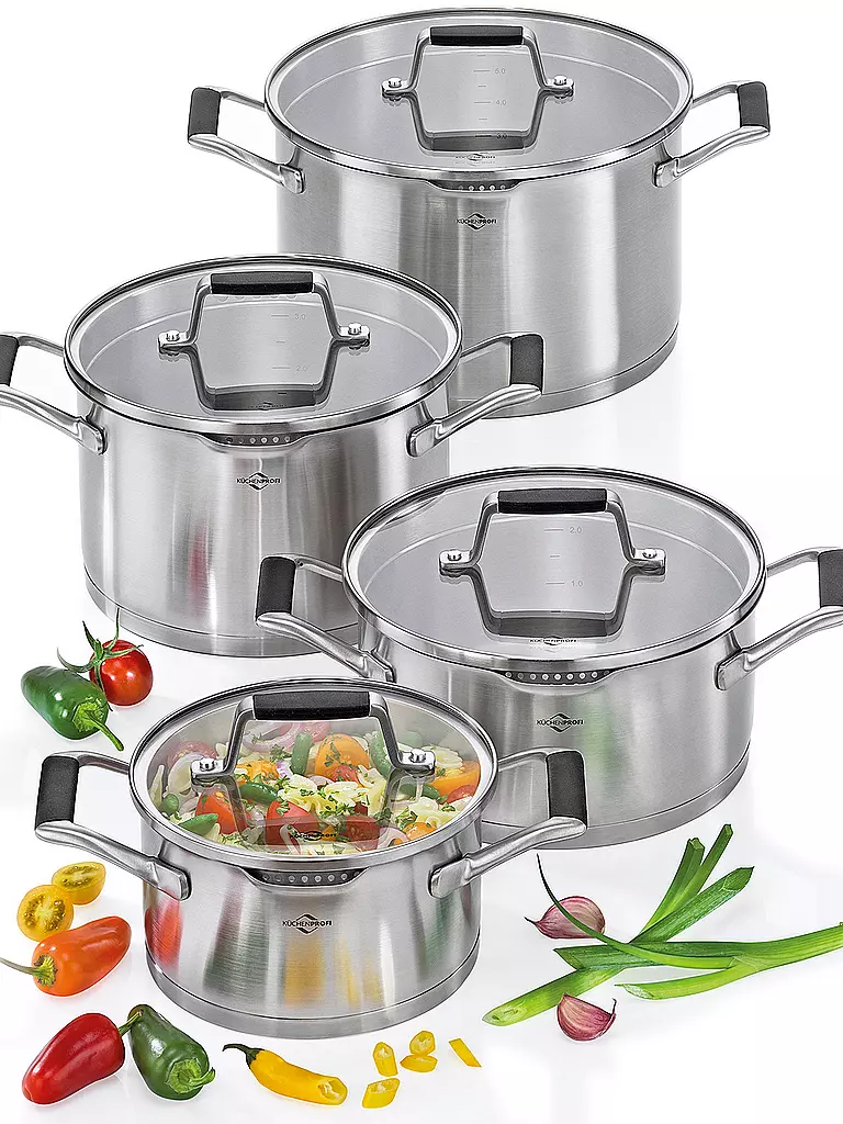 KÜCHENPROFI | Set de casseroles 4 pièces BOLOGNA | schwarz