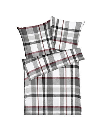 KAEPPEL | Parure de lit en flanelle MADRAS KARO 70x90cm/140x200cm Rubis