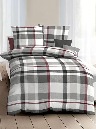 KAEPPEL | Parure de lit en flanelle MADRAS KARO 70x90cm/140x200cm Rubis