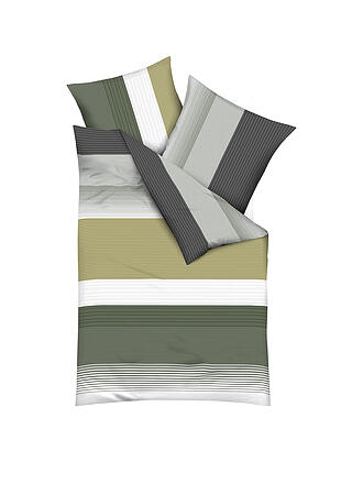 KAEPPEL | Parure de lit en flanelle PROGRESS 70x90cm/140x200cm Olive