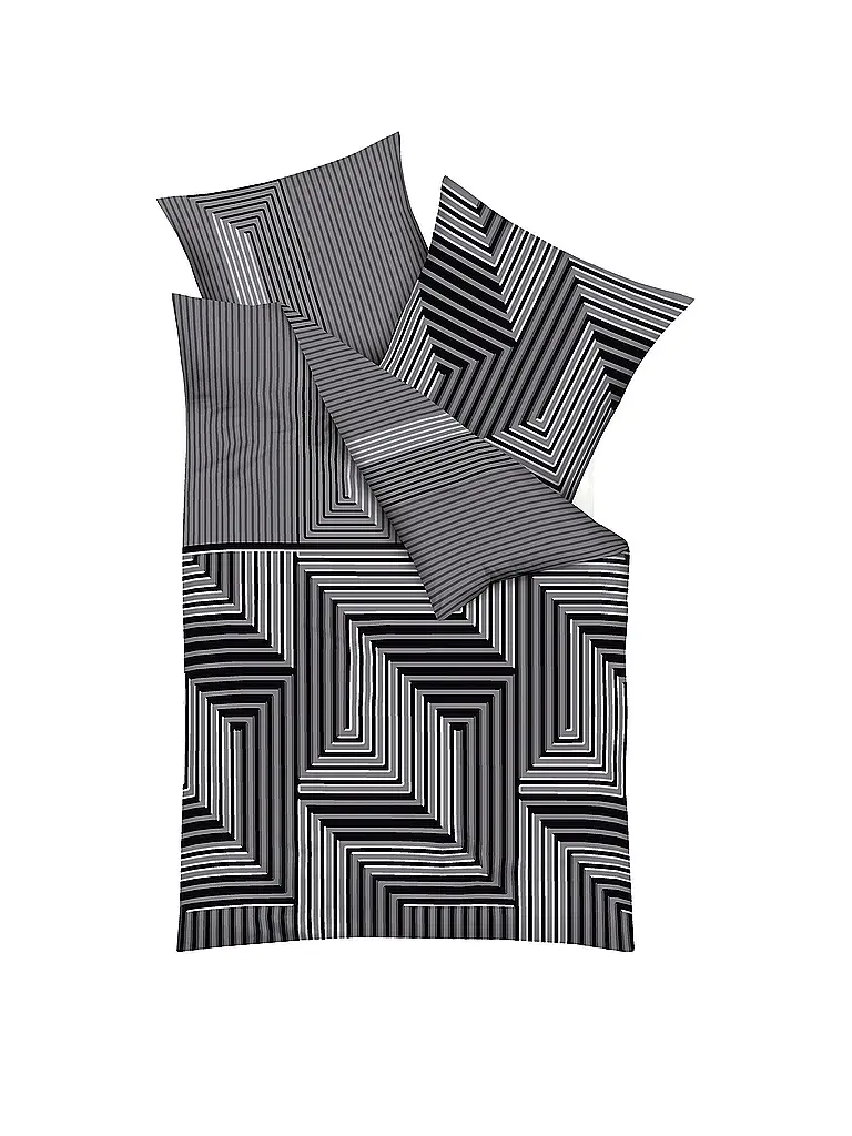 KAEPPEL | Flanell Bettwäsche 70x90cm/140x200cm ESCAPE Schwarz | Noir