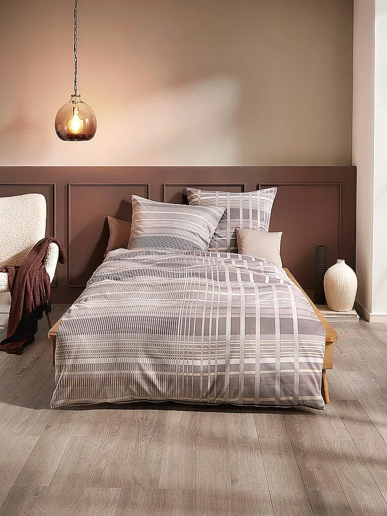 KAEPPEL | Flanelle Linge de lit 70x90cm/140x200cm JARIN Nougat | Marron clair