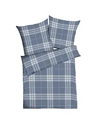 KAEPPEL | Flanelle Linge de lit 70x90cm/140x200cm PURE Argent | Bleu foncé