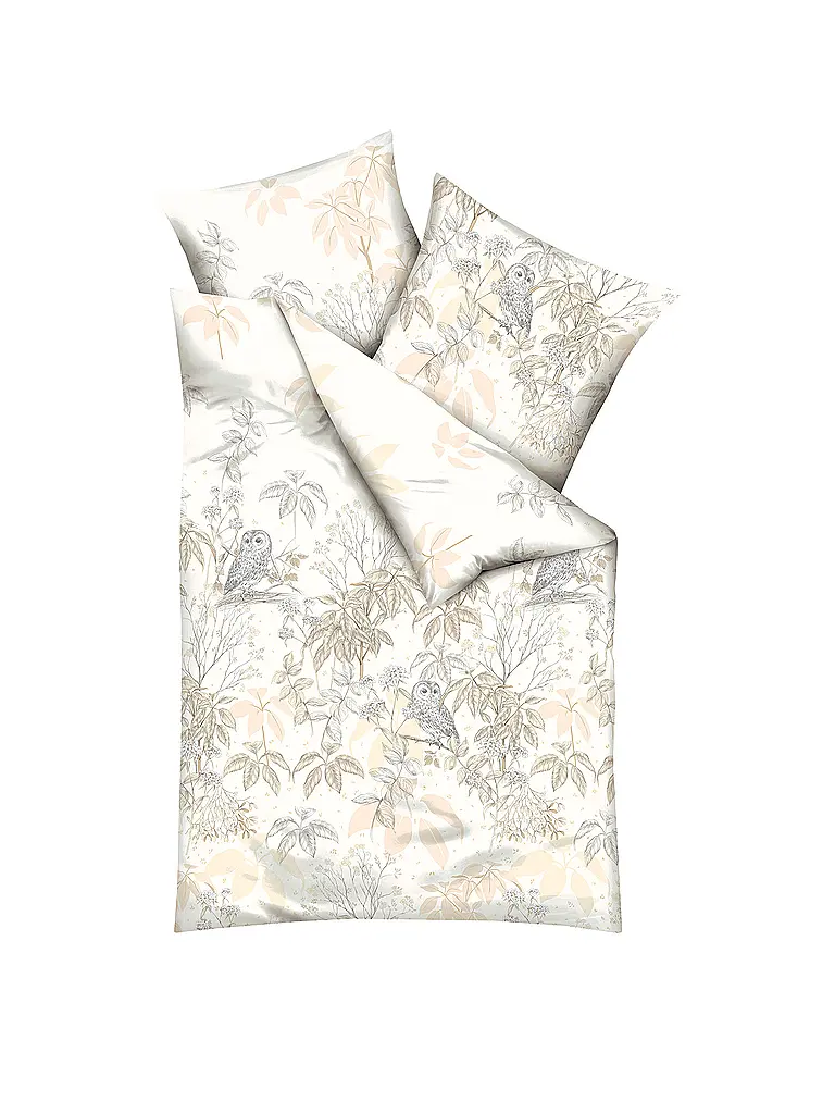 KAEPPEL | Linge de lit en flanelle 70x90cm/140x200cm CHOUETTE DES NEIGES Nature | Beige