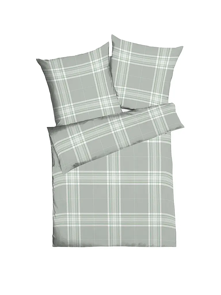 KAEPPEL | Linge de lit en flanelle 70x90cm/140x200cm PURE Vert | Vert clair