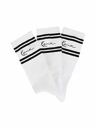 KARL KANI | Socken Signature Stripe 3-er Pkg. white black | Blanc
