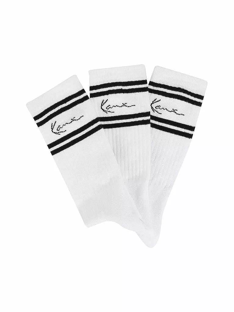 KARL KANI | Socken Signature Stripe 3-er Pkg. white black | Blanc