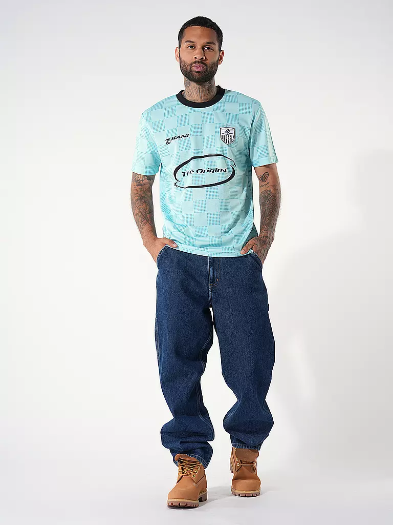 KARL KANI | T-Shirt SPORT STAR CHECK TRIKOT | Bleu clair