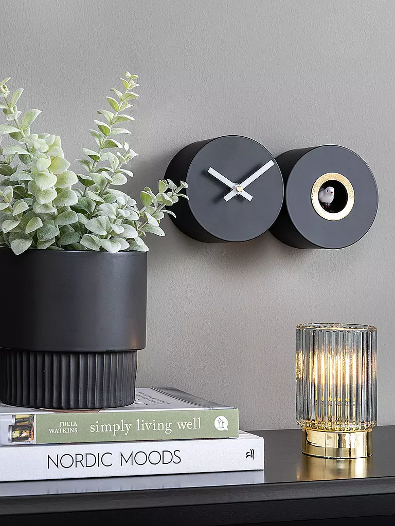 KARLSSON | Horloge murale CUCKOO DUO Black | schwarz