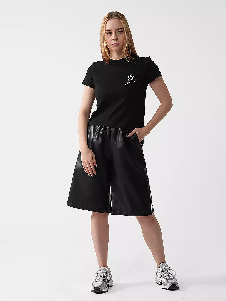 KARO KAUER | Shorts aspect cuir | schwarz