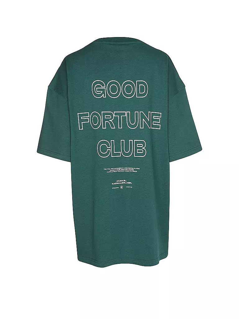 KARO KAUER | T-Shirt Coupe Oversize GOOD FORTUNE | Vert foncé