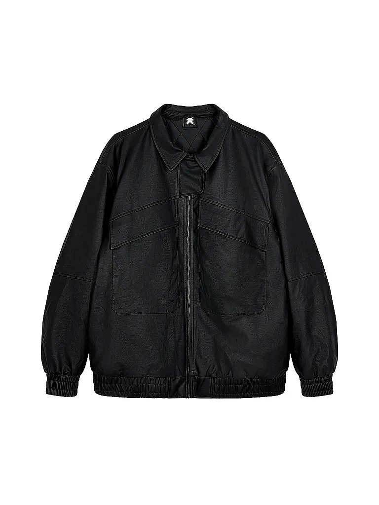 KARO KAUER | Veste aspect cuir | schwarz