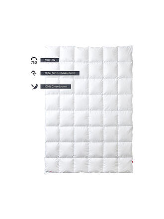 KAUFFMANN | Couette à cassettes en duvet "Premium 750" 140x220cm (580g chaude)