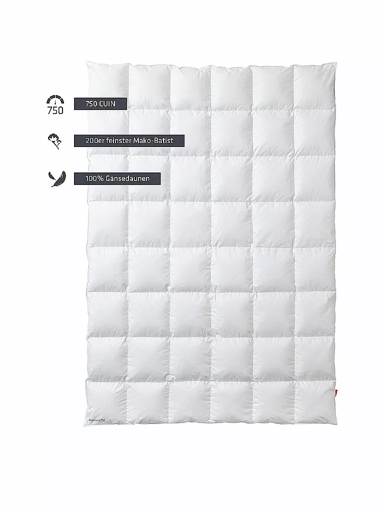 KAUFFMANN | Couette "Premium 750" 140x200cm (400g moyen) | weiss