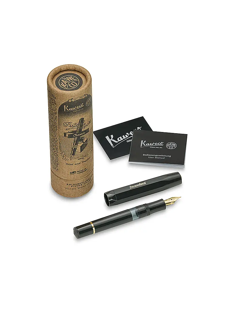 KAWECO | Stylo plume PISTON SPORT CLASSIC Noir Or | 