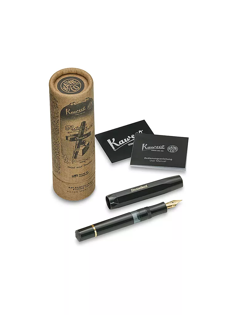 KAWECO | Stylo plume Piston Sport Classic Noir/Or F | 