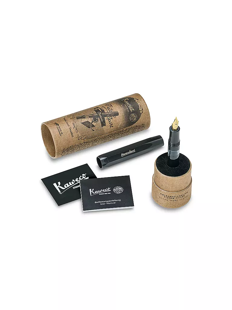 KAWECO | Stylo plume Piston Sport Classic Noir/Or F | 