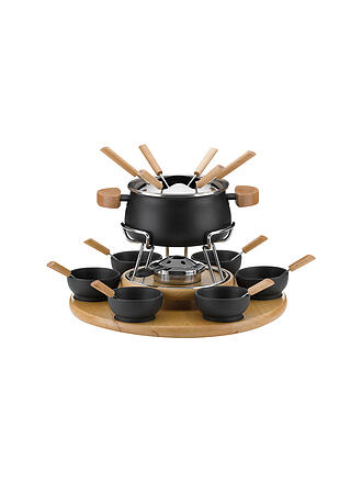 KELA | Fonduekarussell Natura 23 pièces 1,2l Noir/Hêtre