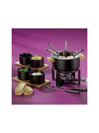 KELA | Set à fondue 16 pièces GUNTEN Noir/Inox
